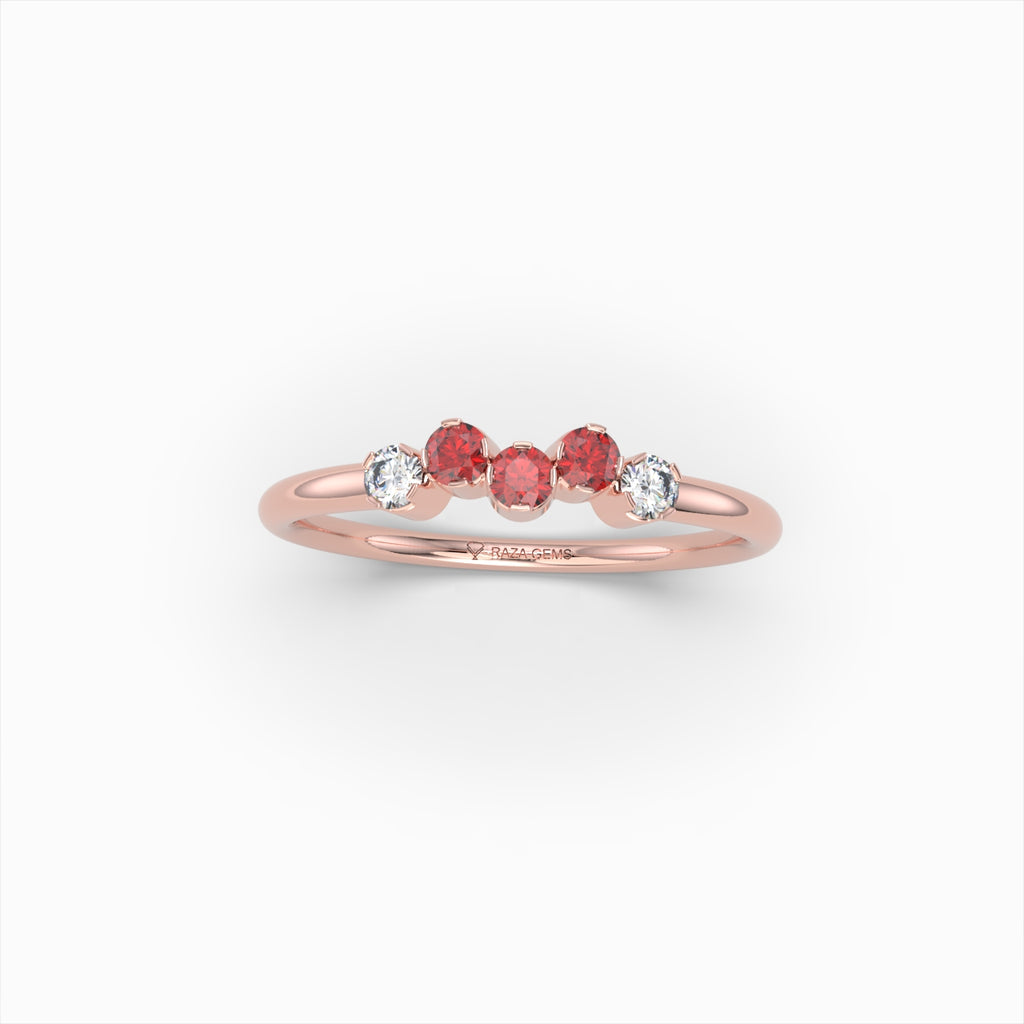 Natural Ruby and Diamond Ring in Gold - Joyce