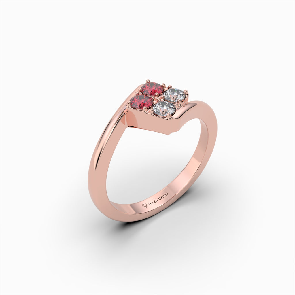 Natural Ruby and Diamond Ring in Gold - Aadhya