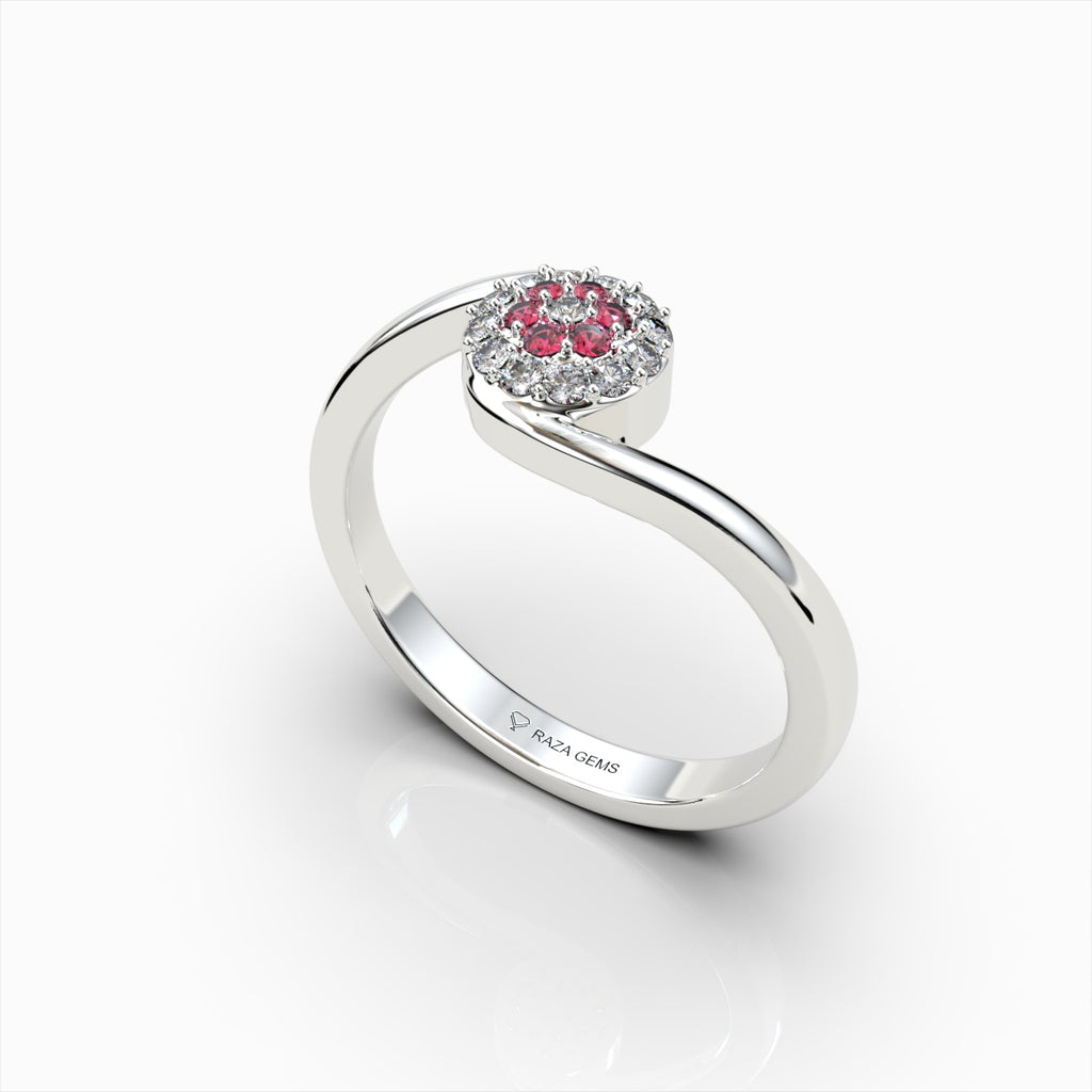 Natural Ruby and Diamond Ring in Gold - Emmeline