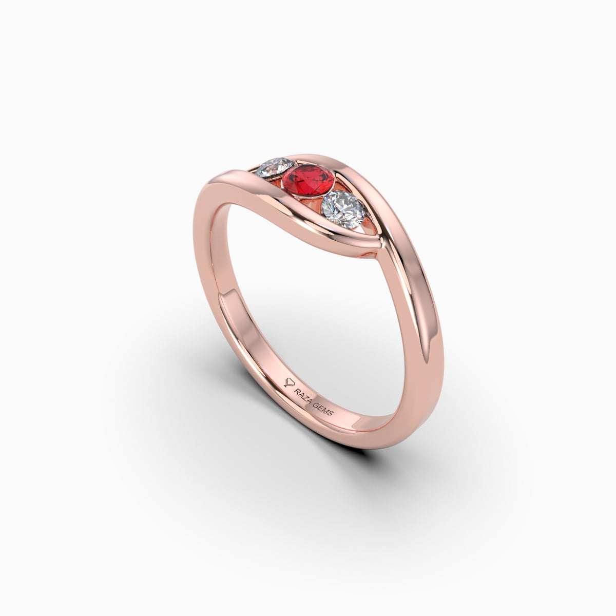 Natural Ruby and Diamond Ring in Gold - Maisy