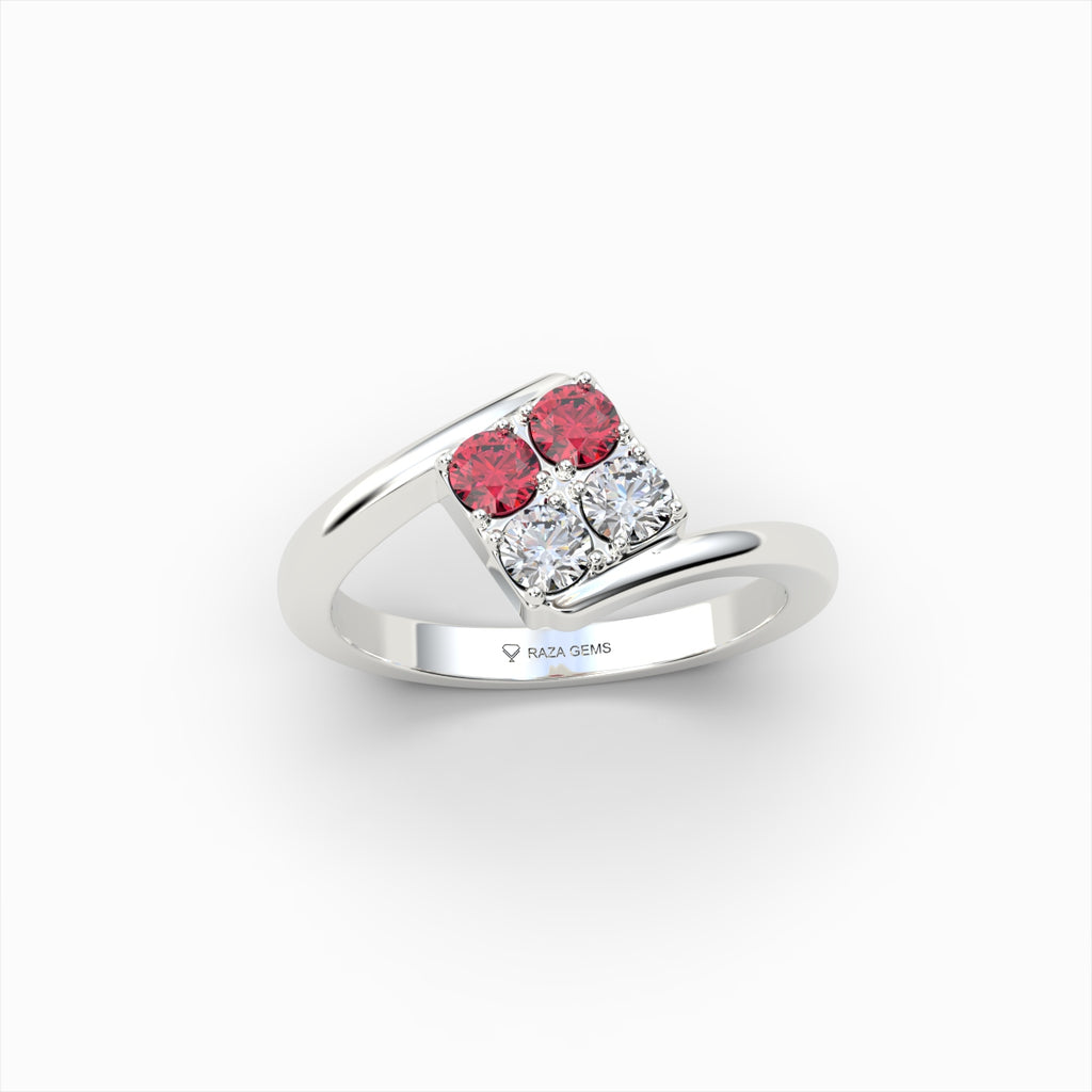 Natural Ruby and Diamond Ring in Gold - Aadhya