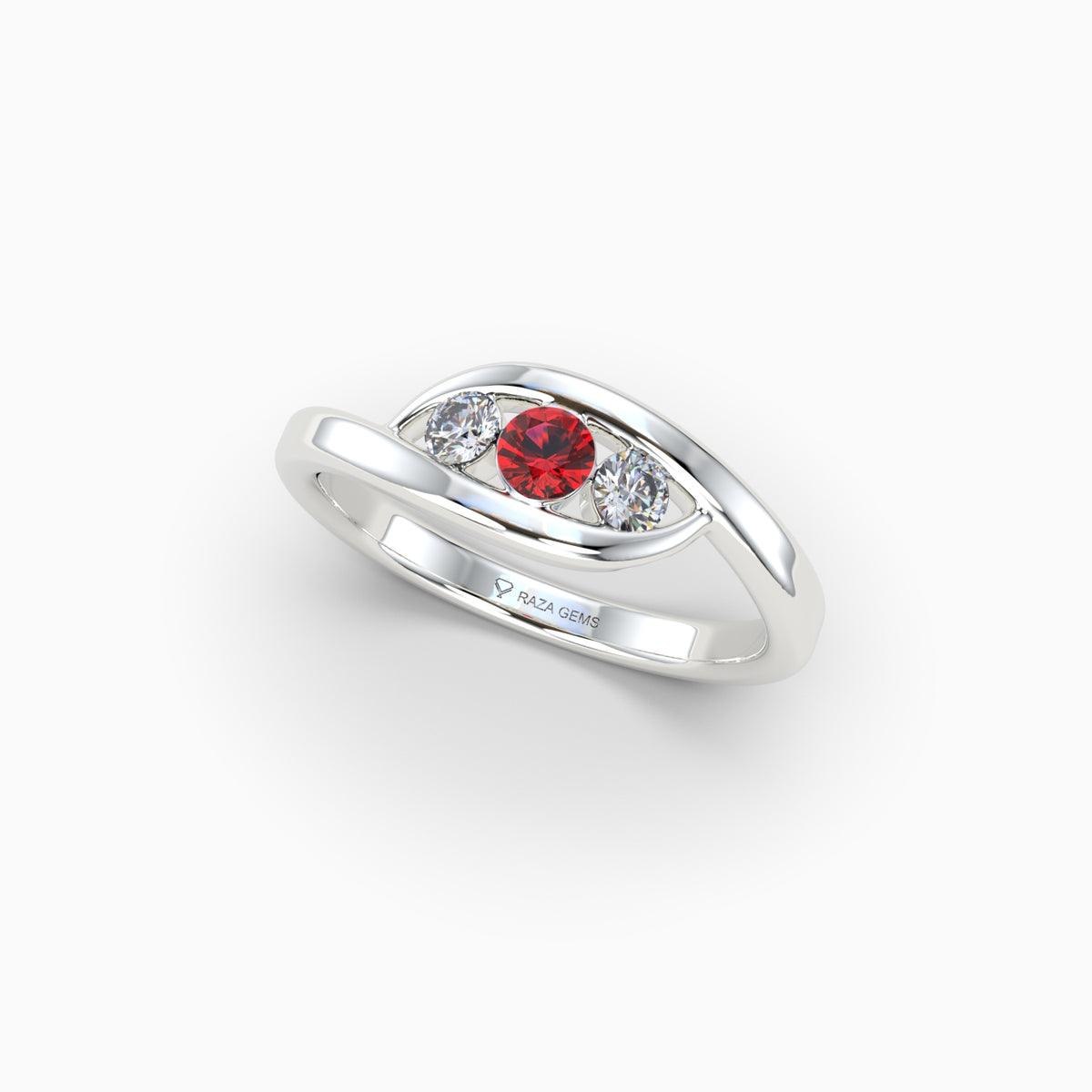 Natural Ruby and Diamond Ring in Gold - Maisy
