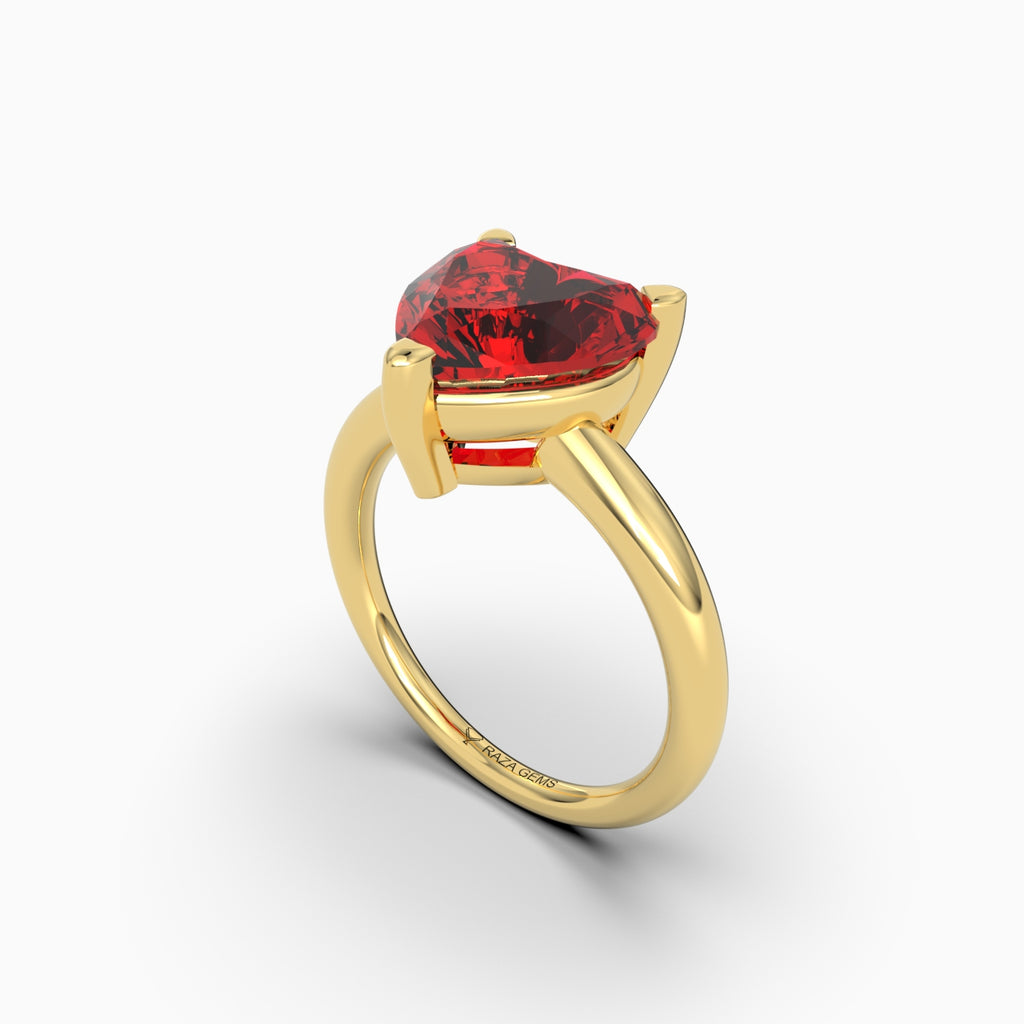 Natural Ruby Ring Heart Shape in 18K Gold - Vida