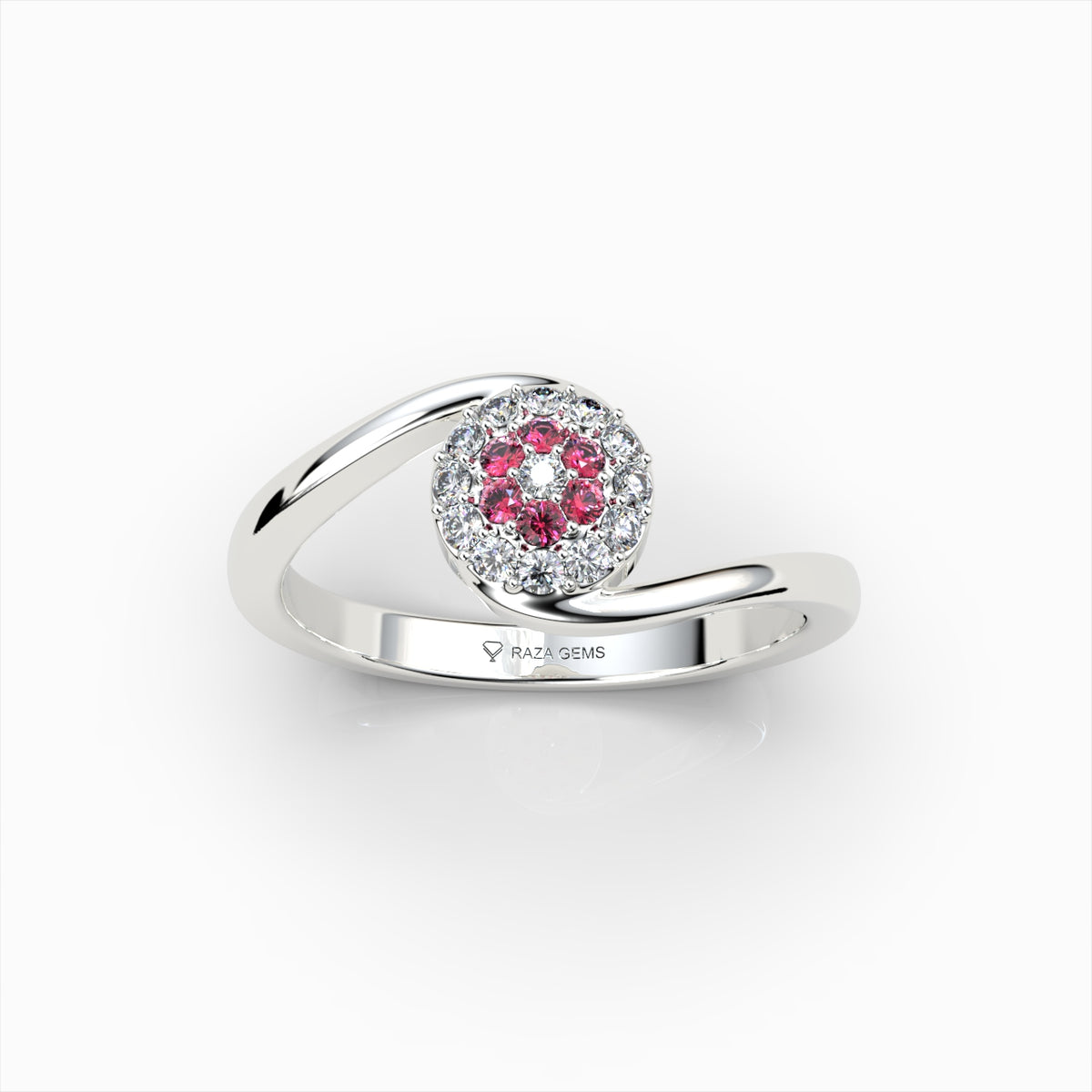 Natural Ruby and Diamond Ring in Gold - Emmeline