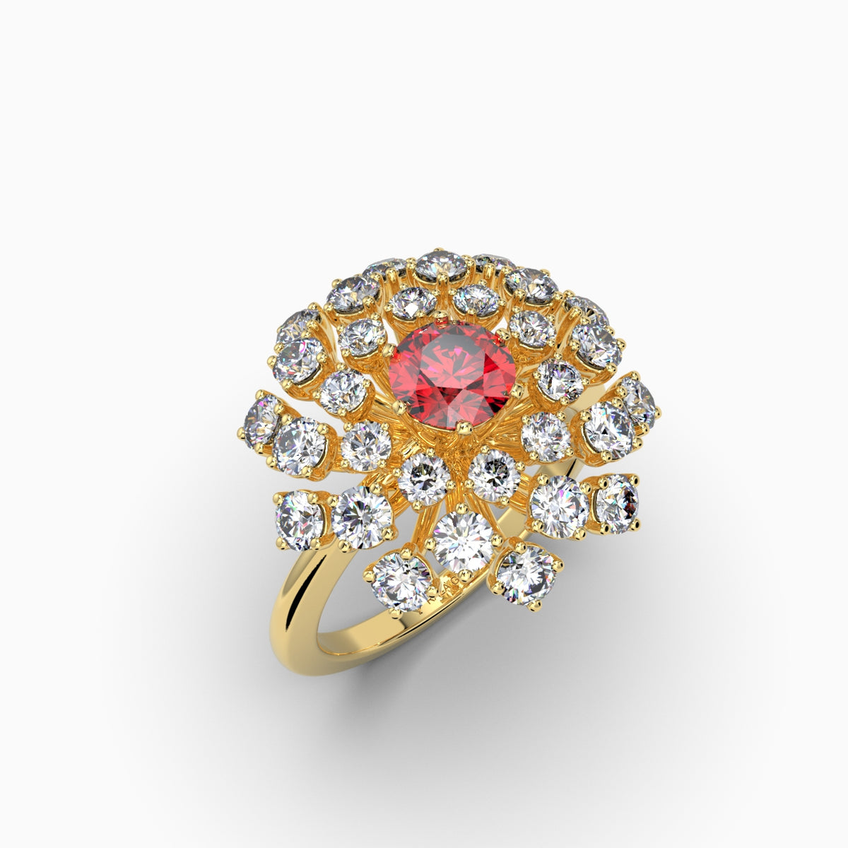 Natural Ruby and Diamond Ring in Gold - Xyla