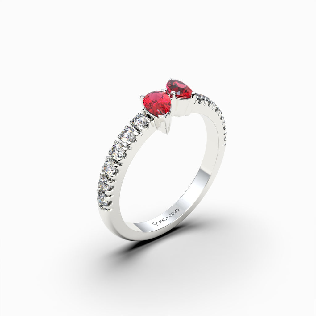 Natural Ruby and Diamond Ring in Gold - Winona