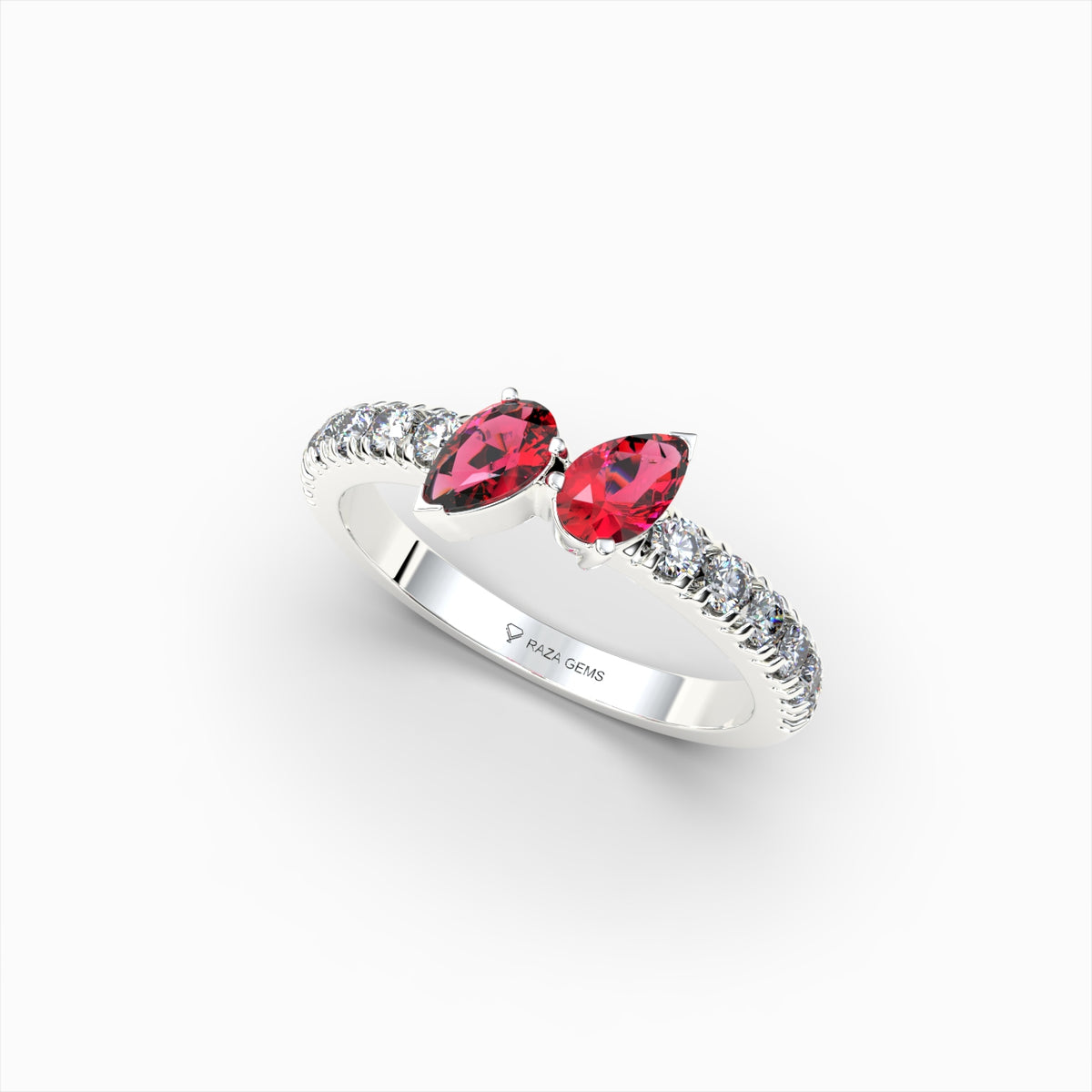 Natural Ruby and Diamond Ring in Gold - Winona
