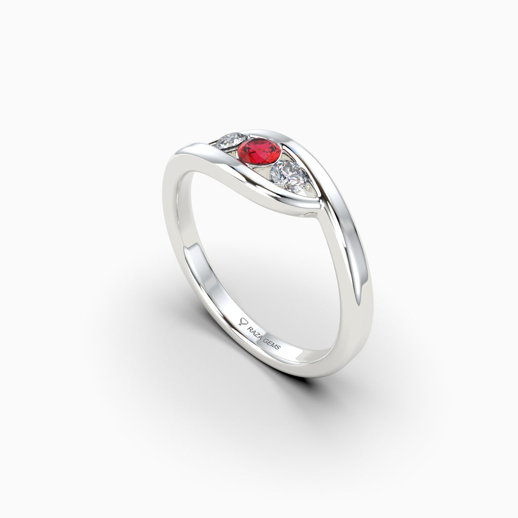 Natural Ruby and Diamond Ring in Gold - Maisy