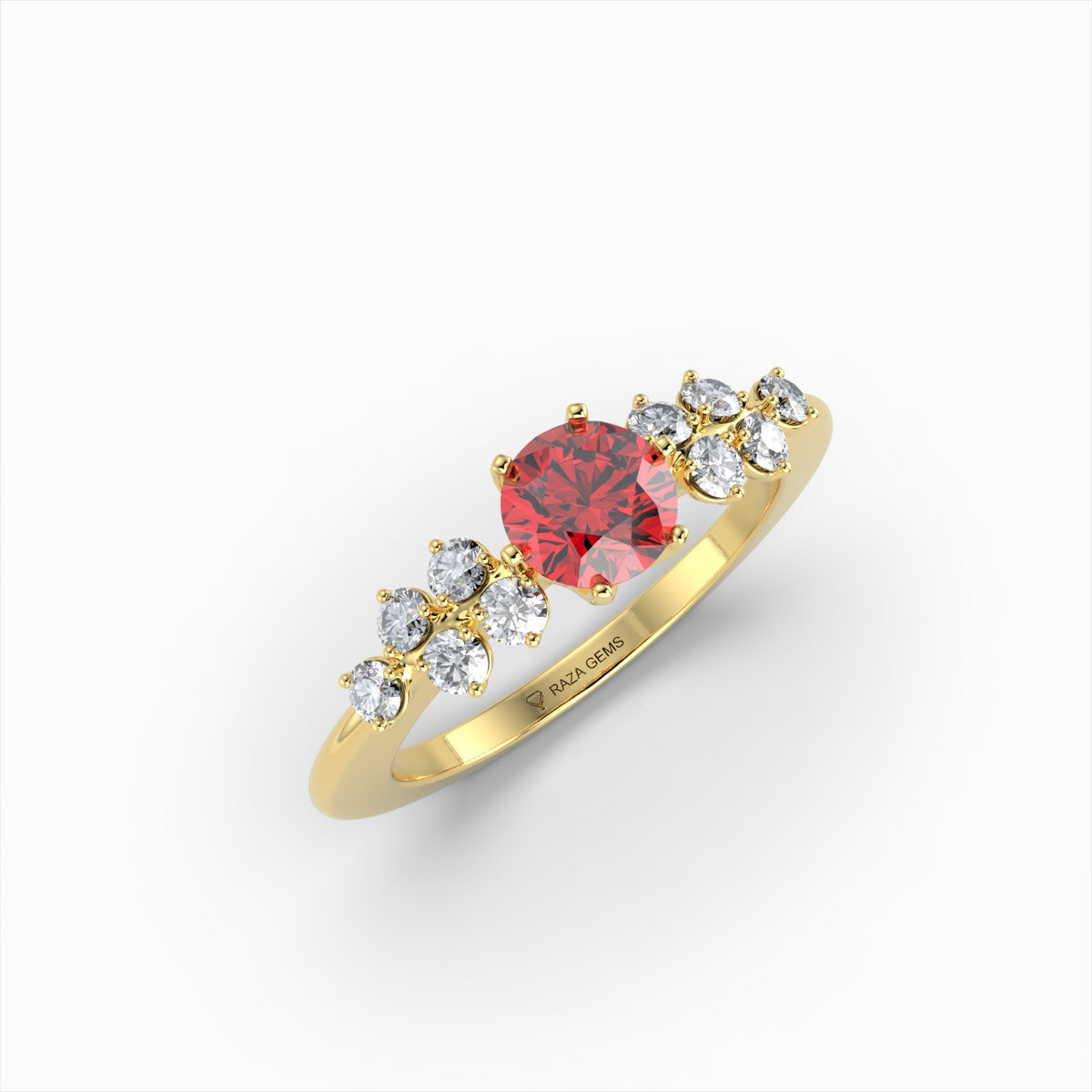 Natural Ruby and Diamond Ring in Gold - Ryann