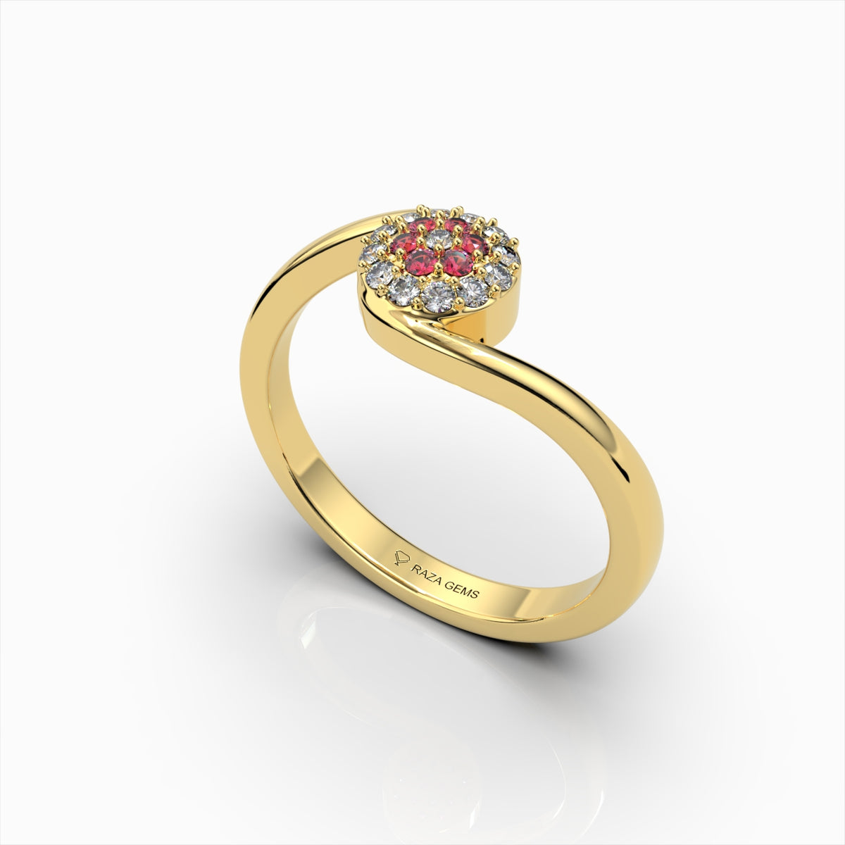 Natural Ruby and Diamond Ring in Gold - Emmeline