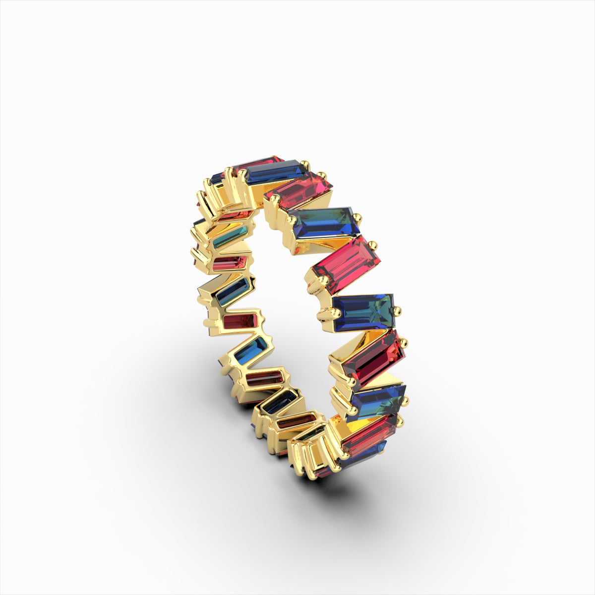 Natural Ruby and Aquamrine Ring in Gold - Belle