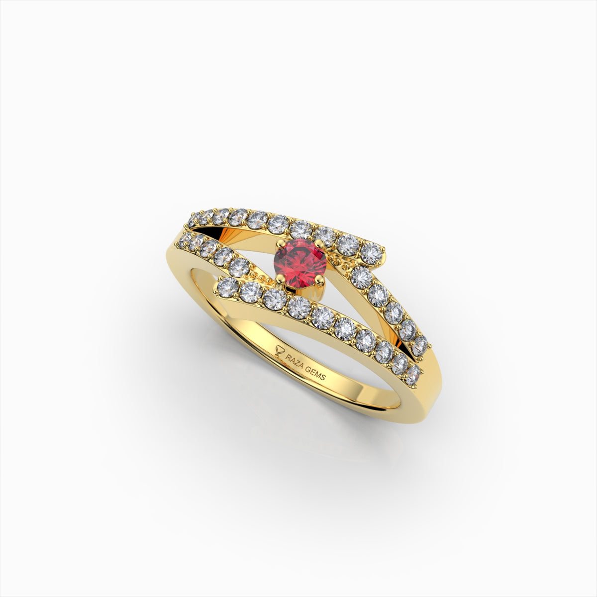 Natural Ruby and Diamond Ring in Gold - Saanvi