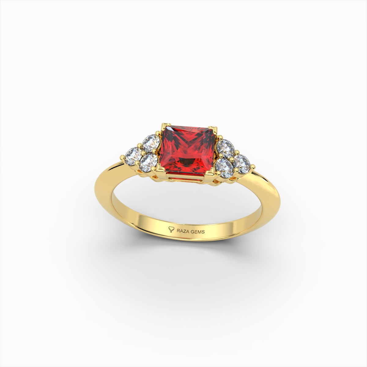 Natural Ruby and Diamond Ring in Gold - Kamilah