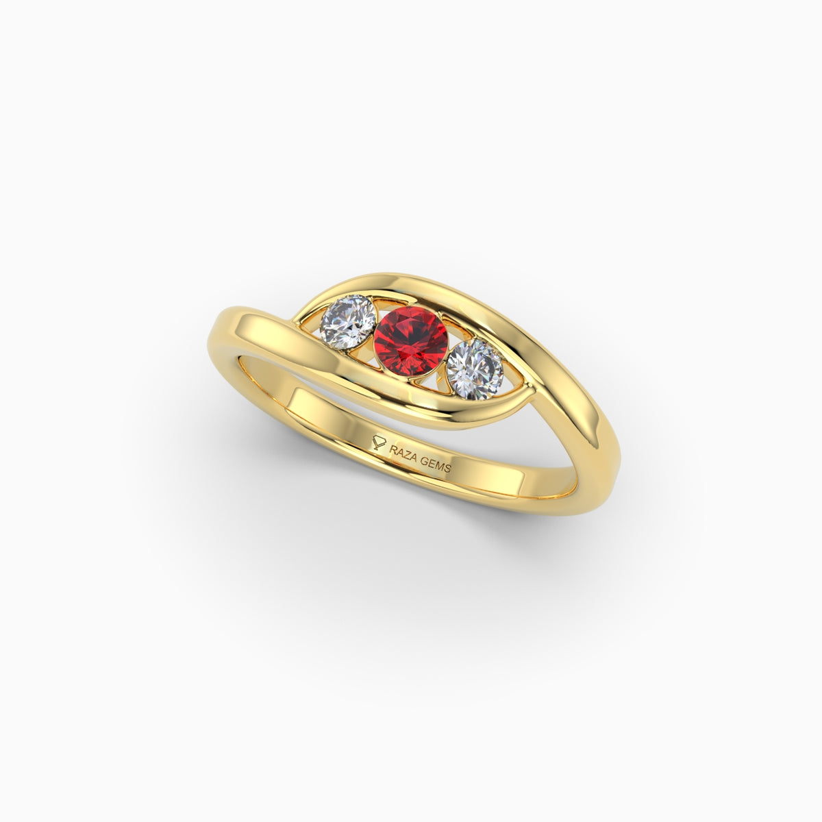 Natural Ruby and Diamond Ring in Gold - Maisy