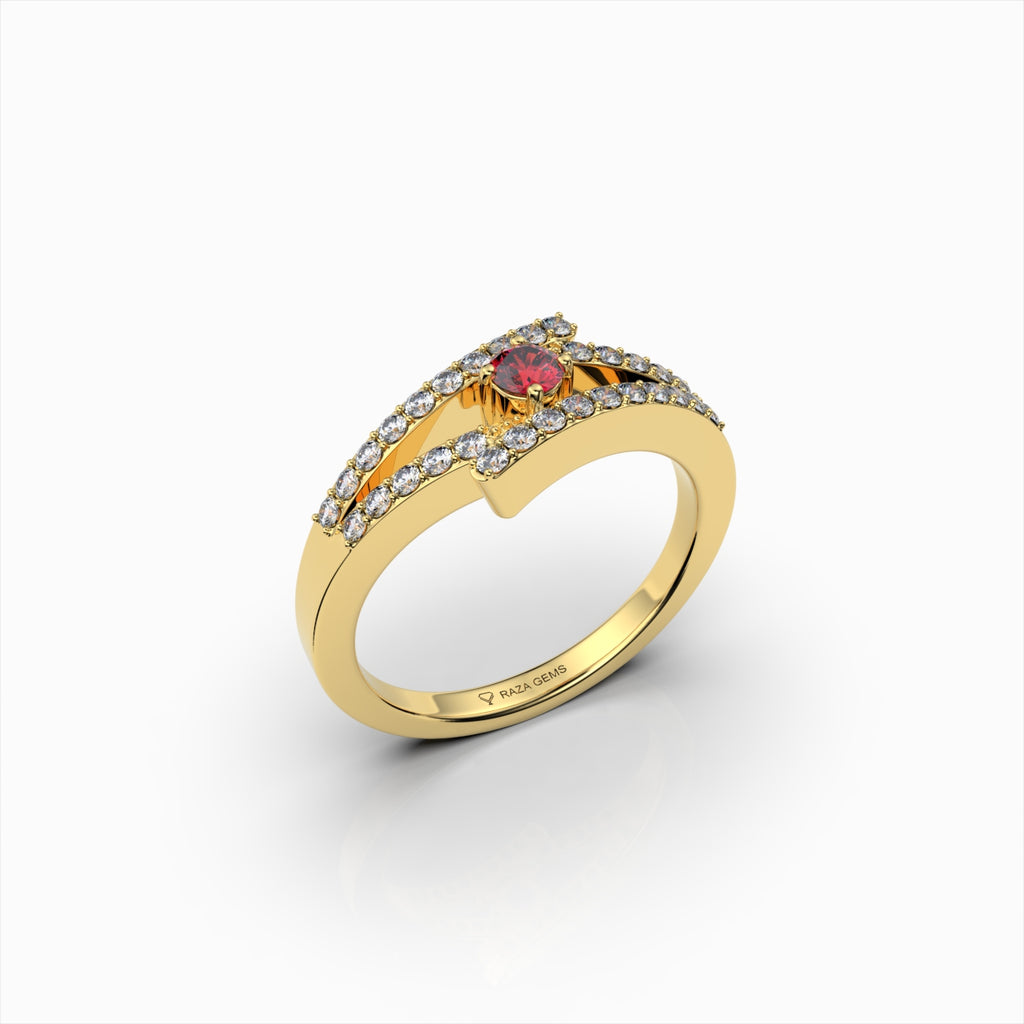 Natural Ruby and Diamond Ring in Gold - Saanvi