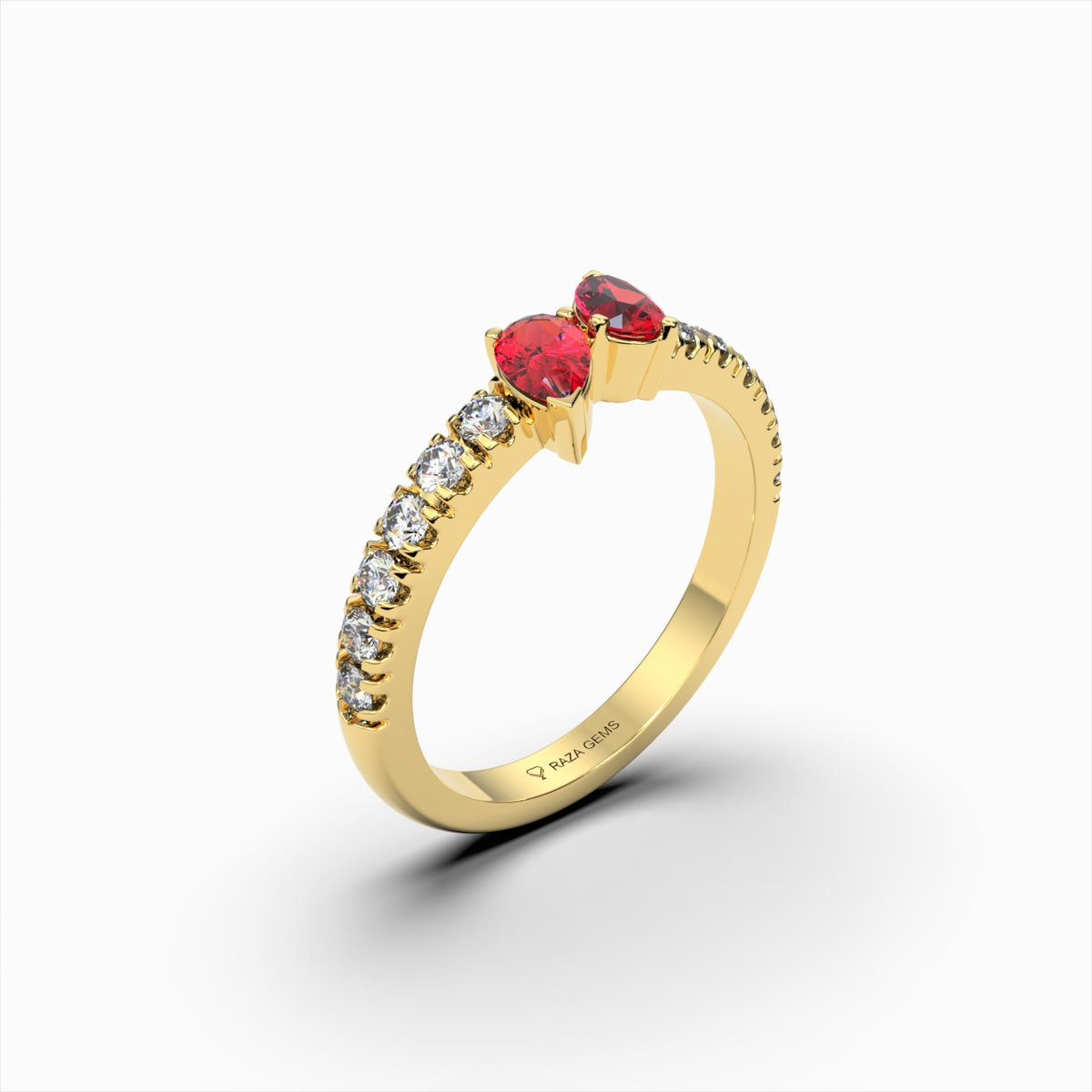 Natural Ruby and Diamond Ring in Gold - Winona