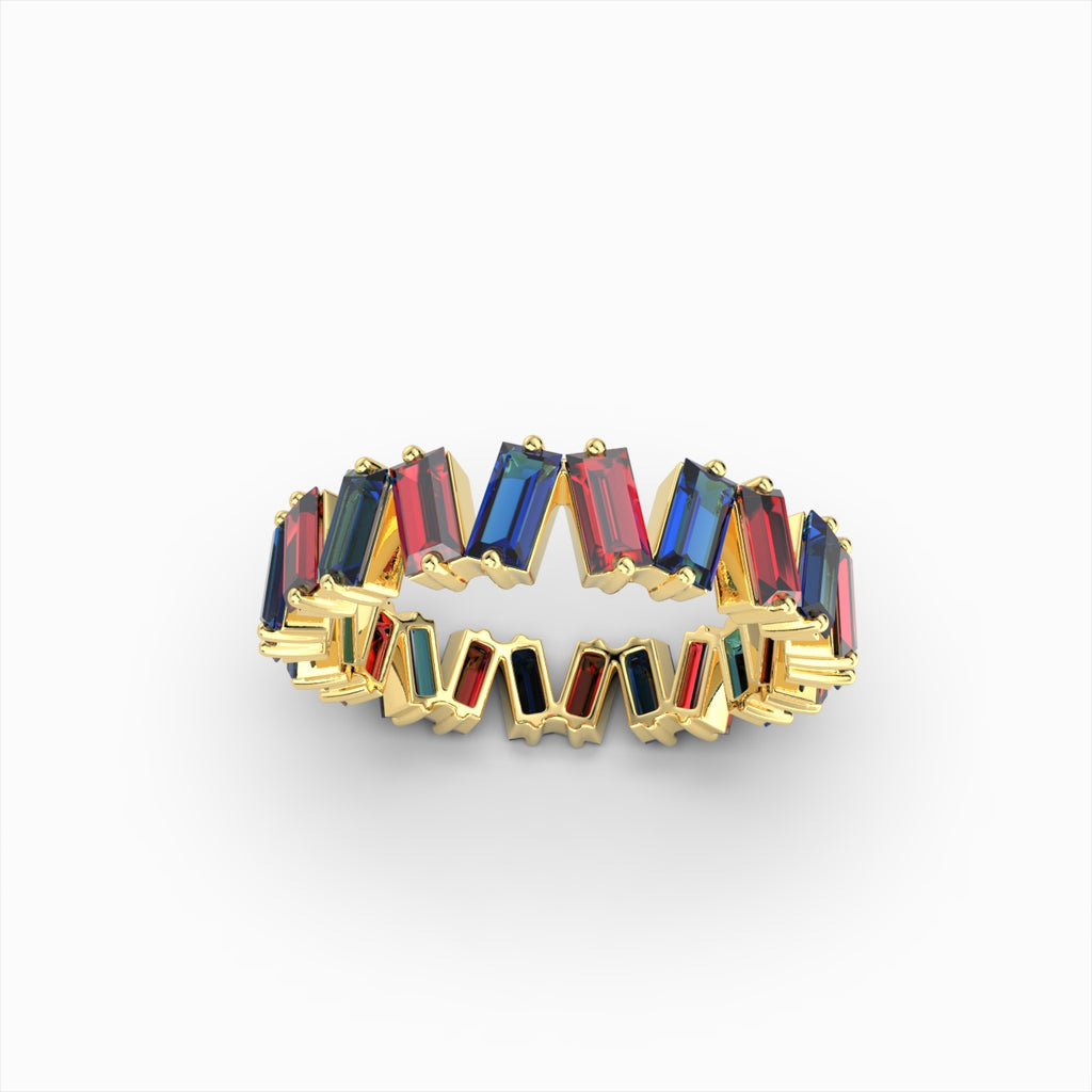 Natural Ruby and Aquamrine Ring in Gold - Belle