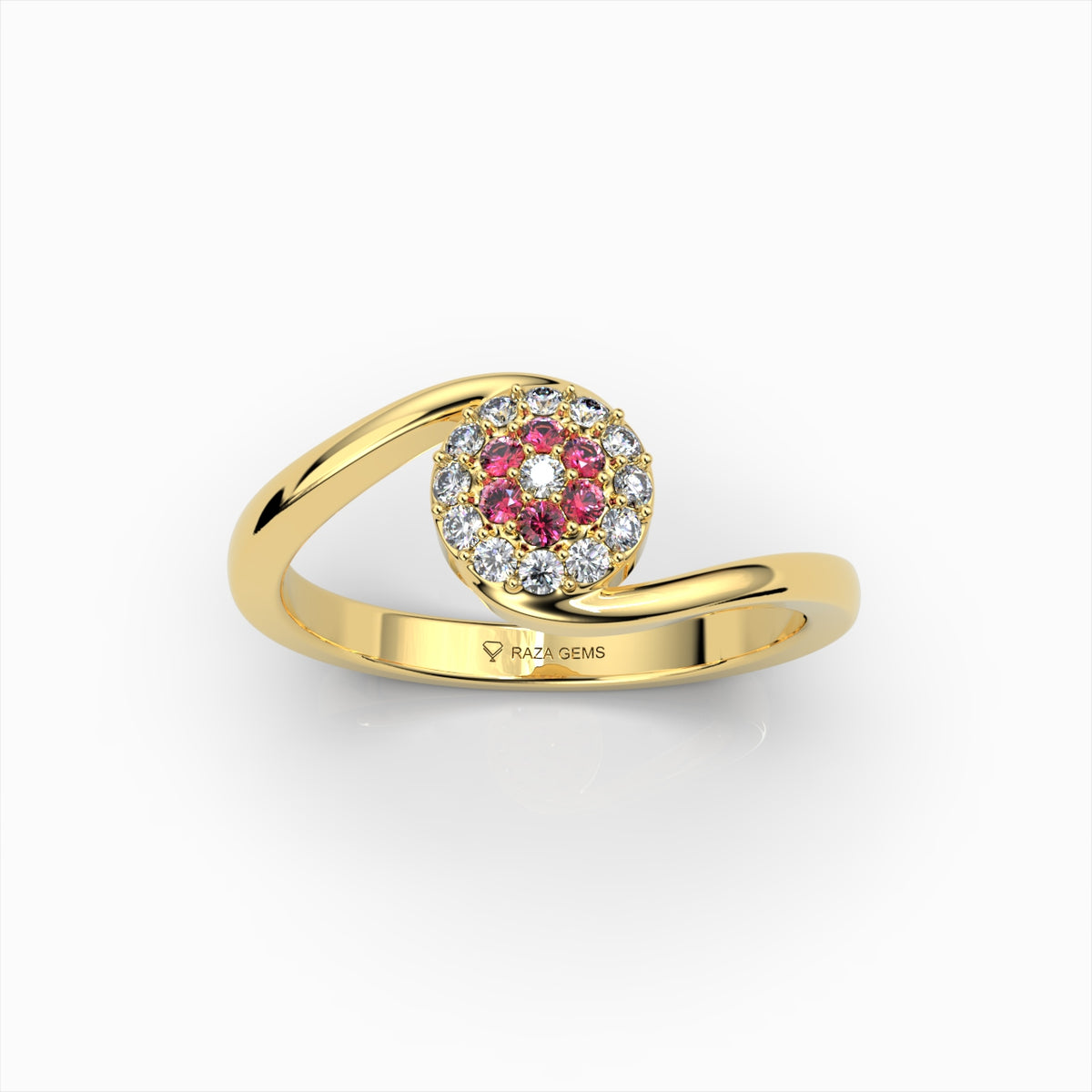 Natural Ruby and Diamond Ring in Gold - Emmeline