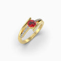 Natural Ruby and Diamond Ring in Gold - Elisabeth
