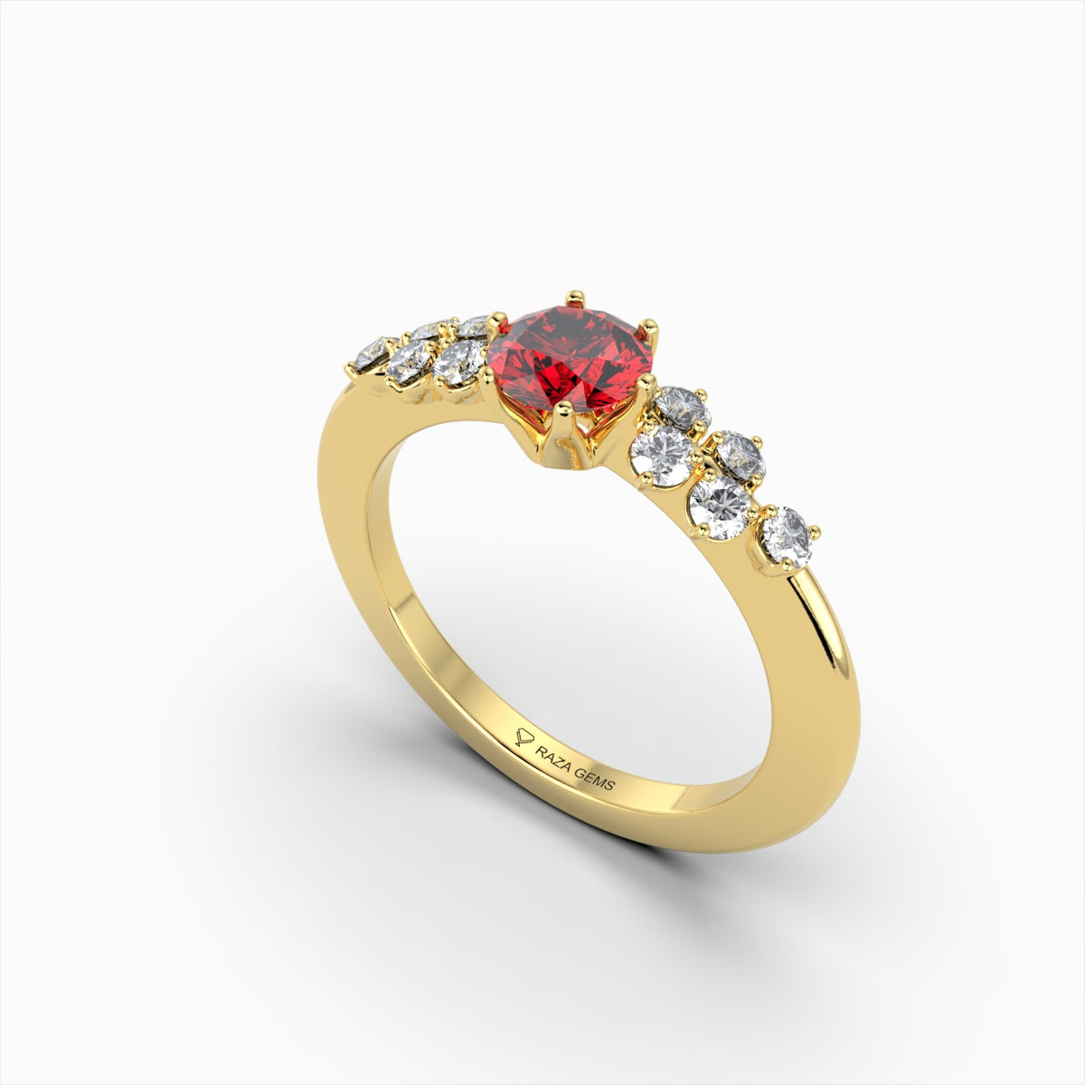 Natural Ruby and Diamond Ring in Gold - Ryann