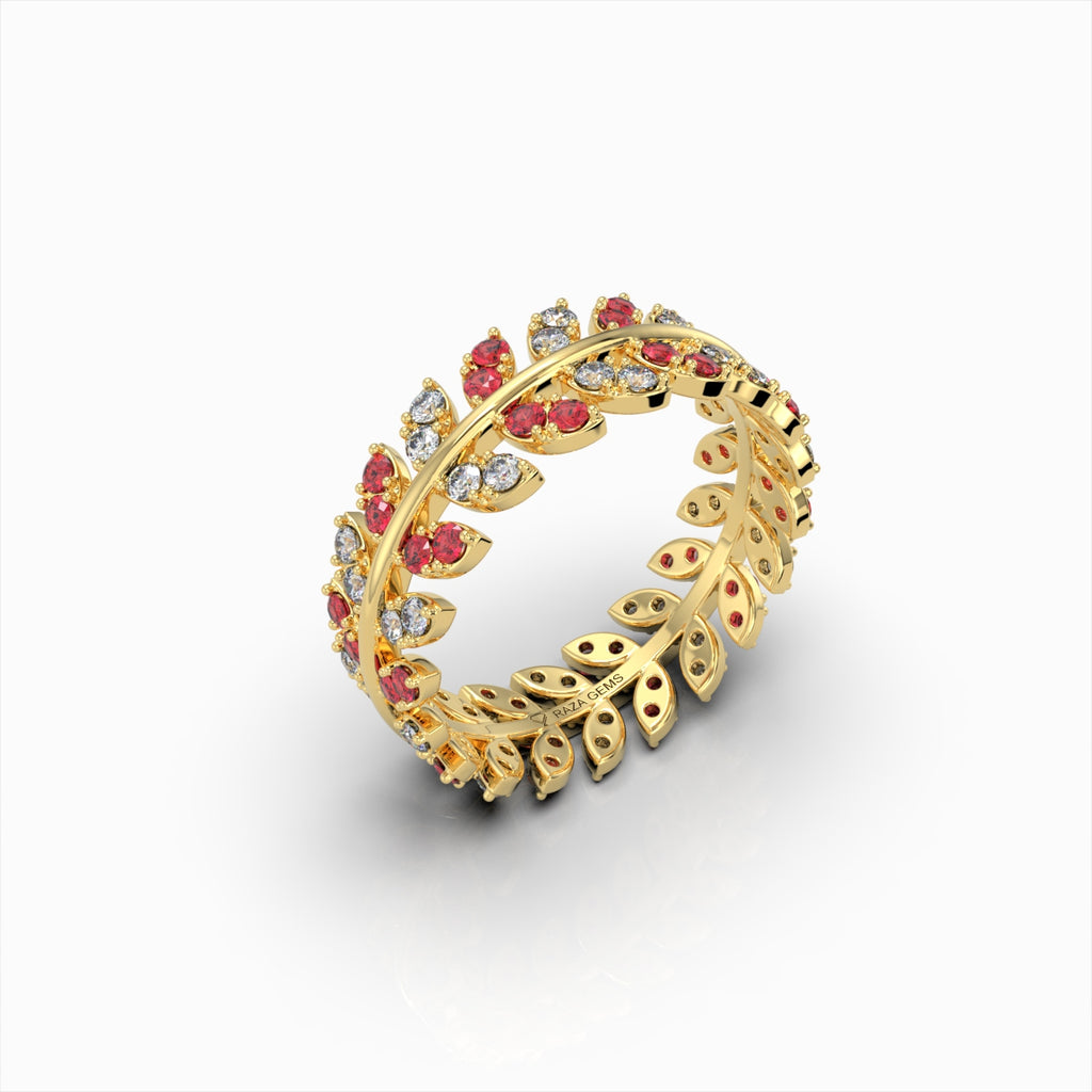 Natural Ruby and Diamond Ring in Gold - Lakelyn