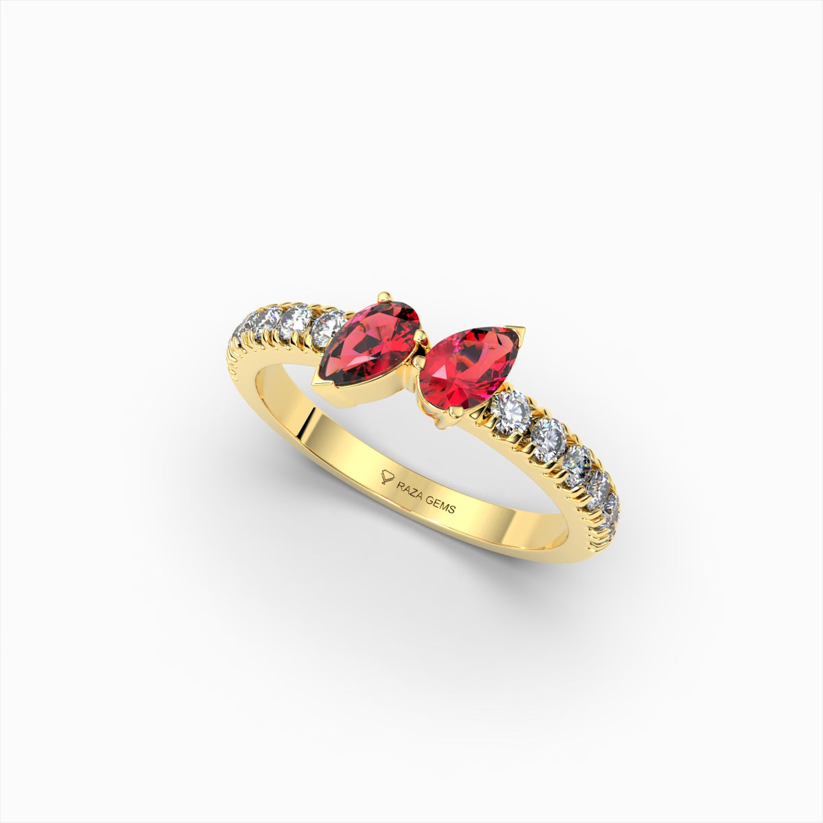 Natural Ruby and Diamond Ring in Gold - Winona