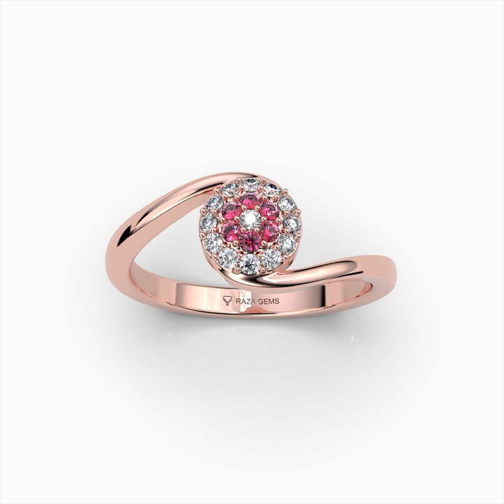 Natural Ruby and Diamond Ring in Gold - Emmeline
