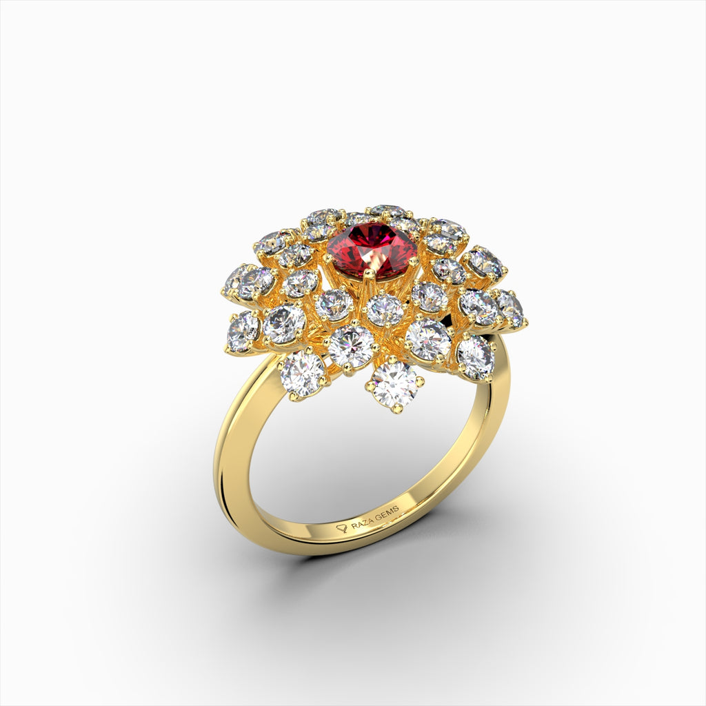 Natural Ruby and Diamond Ring in Gold - Xyla
