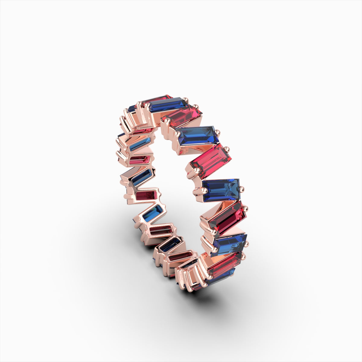 Natural Ruby and Aquamrine Ring in Gold - Belle