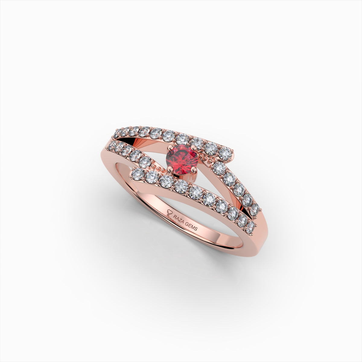 Natural Ruby and Diamond Ring in Gold - Saanvi