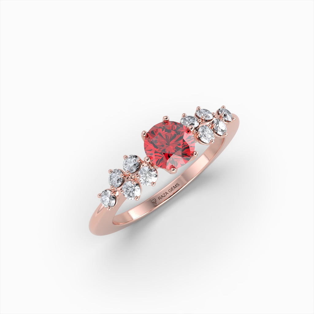 Natural Ruby and Diamond Ring in Gold - Ryann