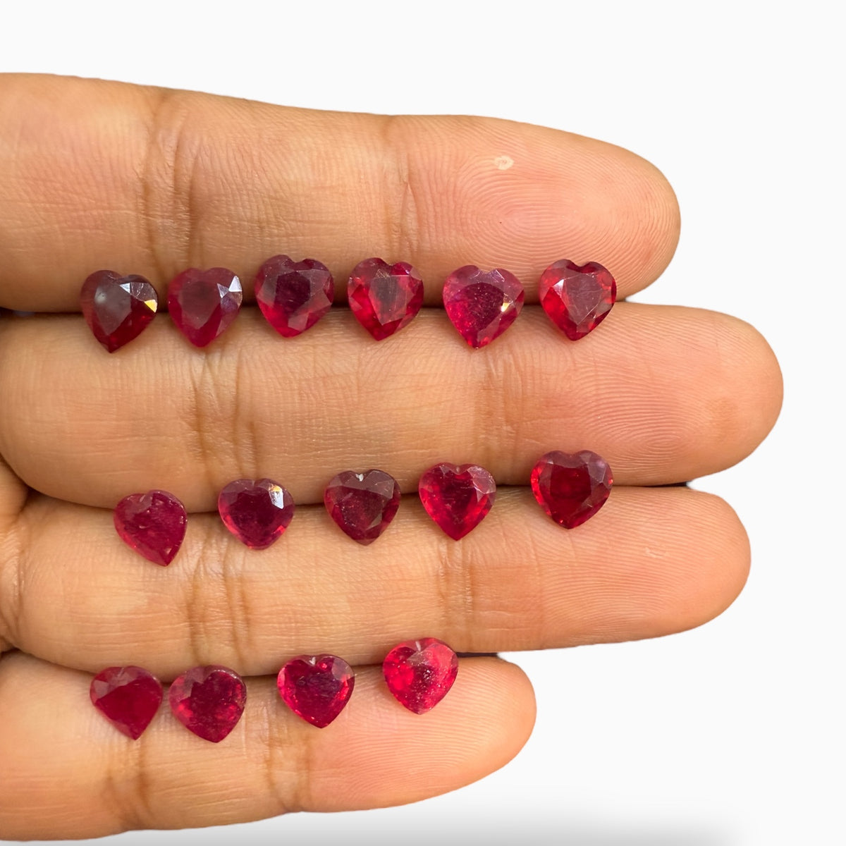 Ruby Treated (GF) Stone Hearts Shapes 7 mm size From 1 - 1..5 Carats Bangkok