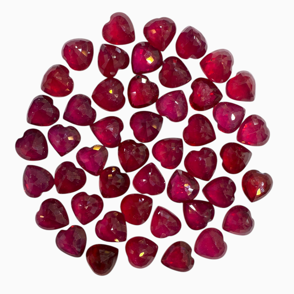 Ruby Treated (GF) Stone Hearts Shapes 7 mm size From 1 - 1..5 Carats Bangkok