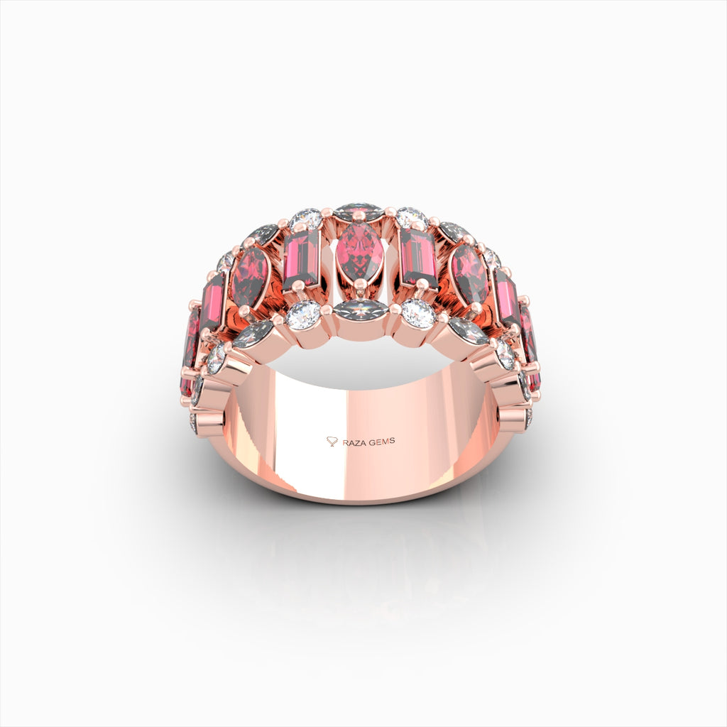 Natural Ruby Ring With Diamonds - Kaeli