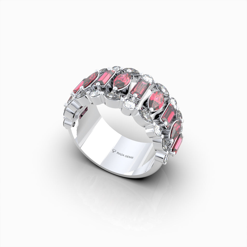 Natural Ruby Ring With Diamonds - Kaeli