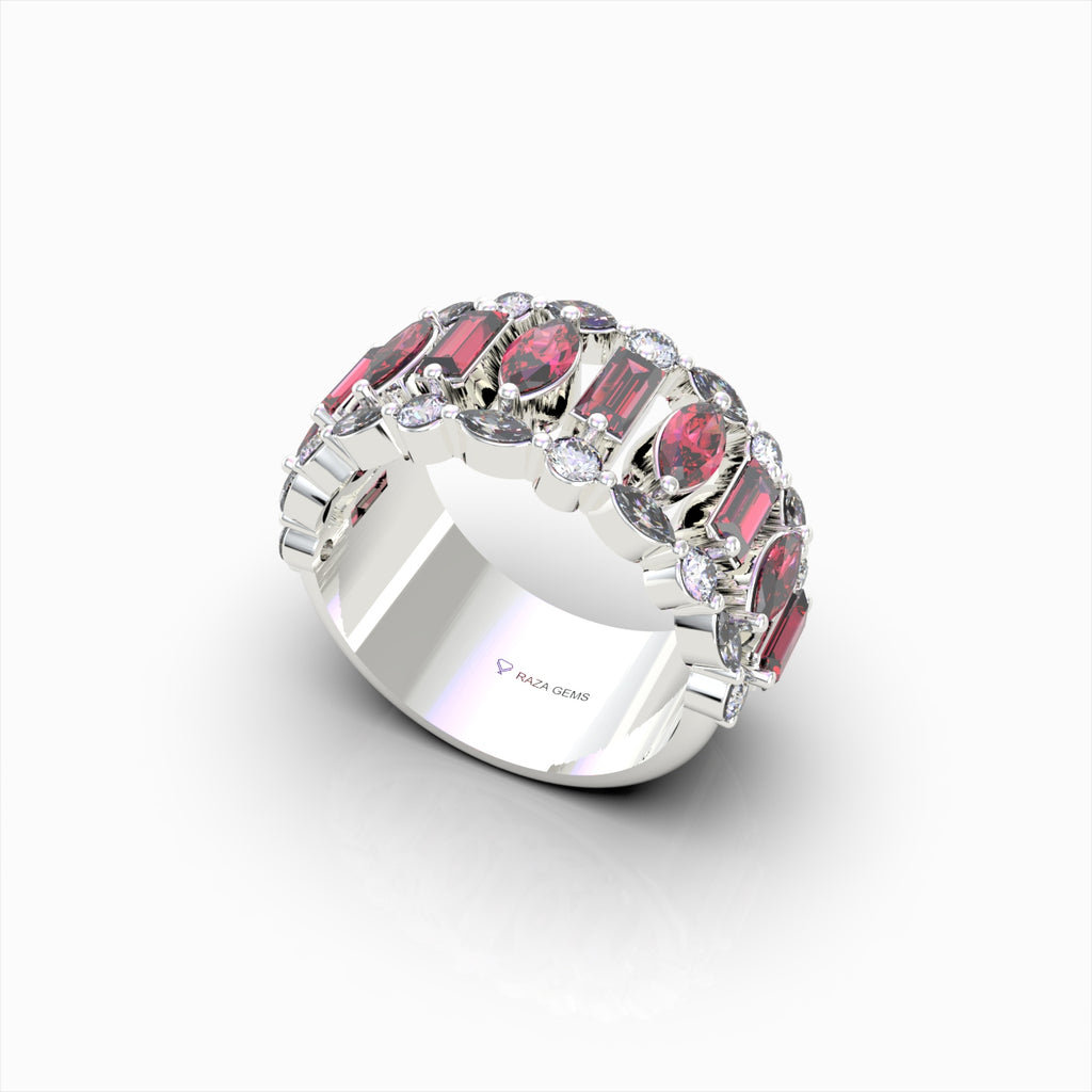 Natural Ruby Ring With Diamonds - Kaeli