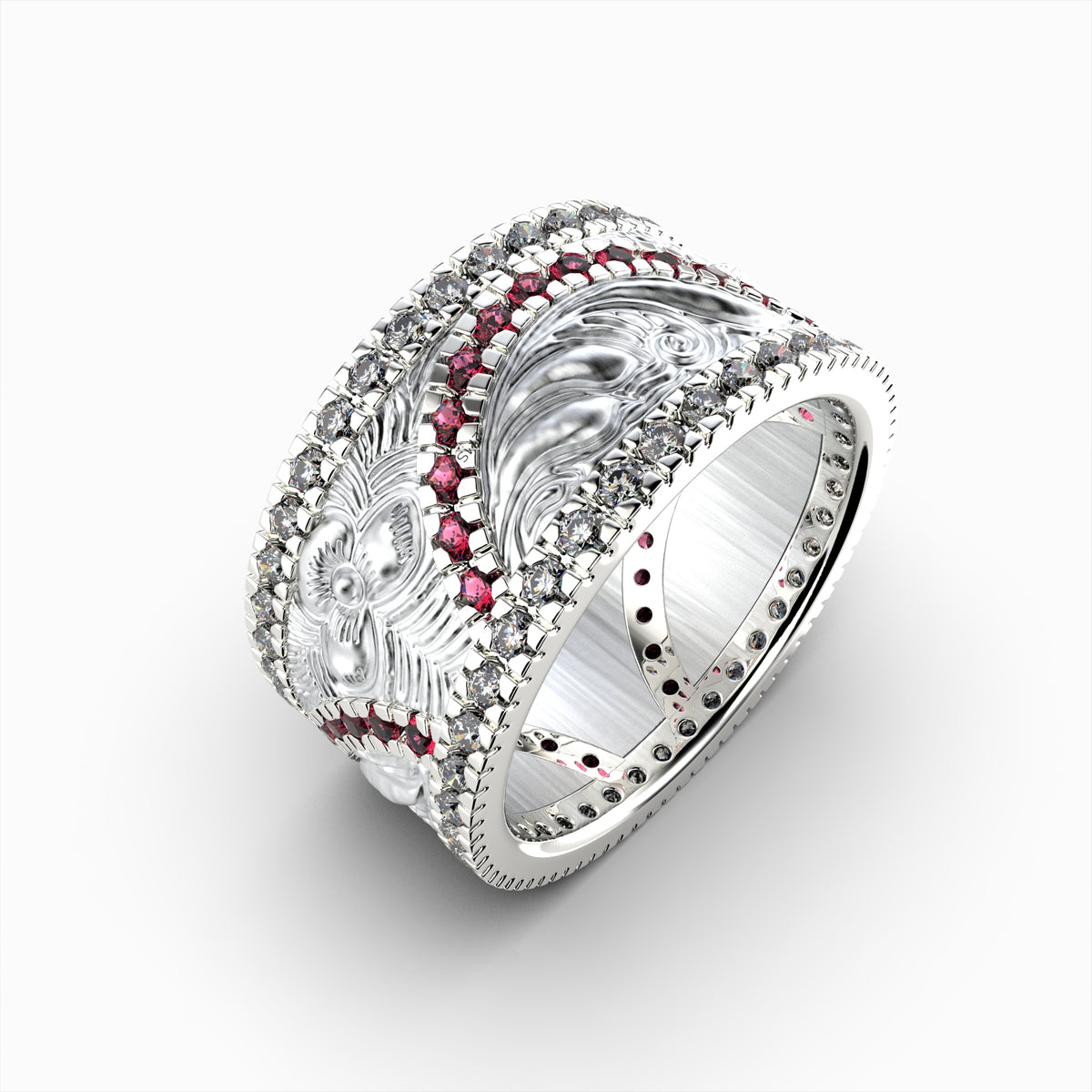 Natural Diamond and Ruby Ring Gold: Emiliana