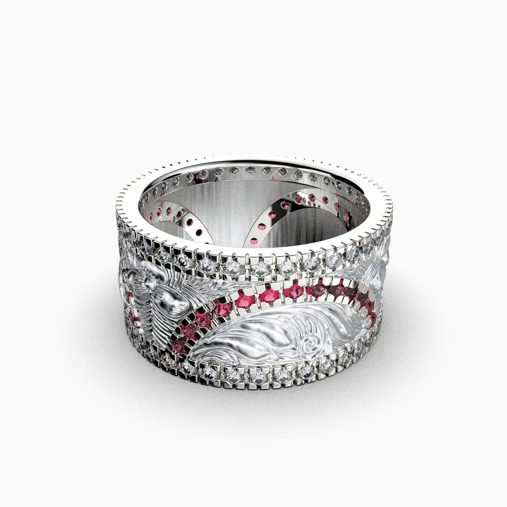 Natural Diamond and Ruby Ring Gold: Emiliana