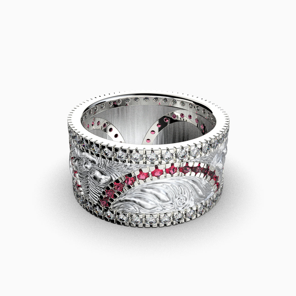 Natural Diamond and Ruby Ring Gold: Emiliana