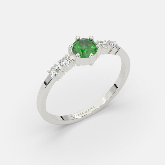 Ruya Emerald Ring Silver