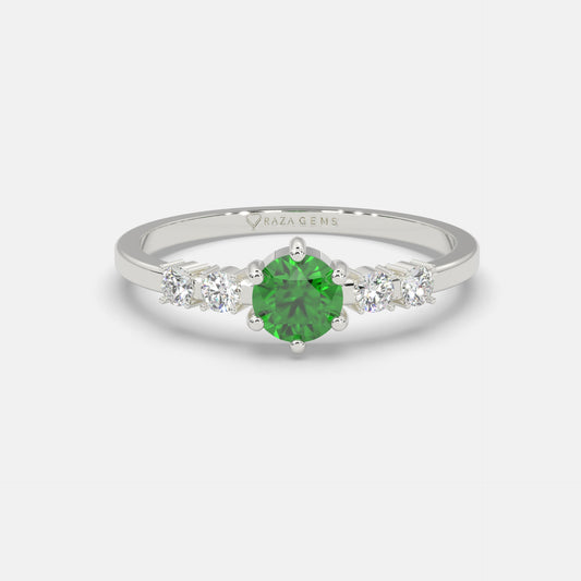 Ruya Emerald Ring Silver