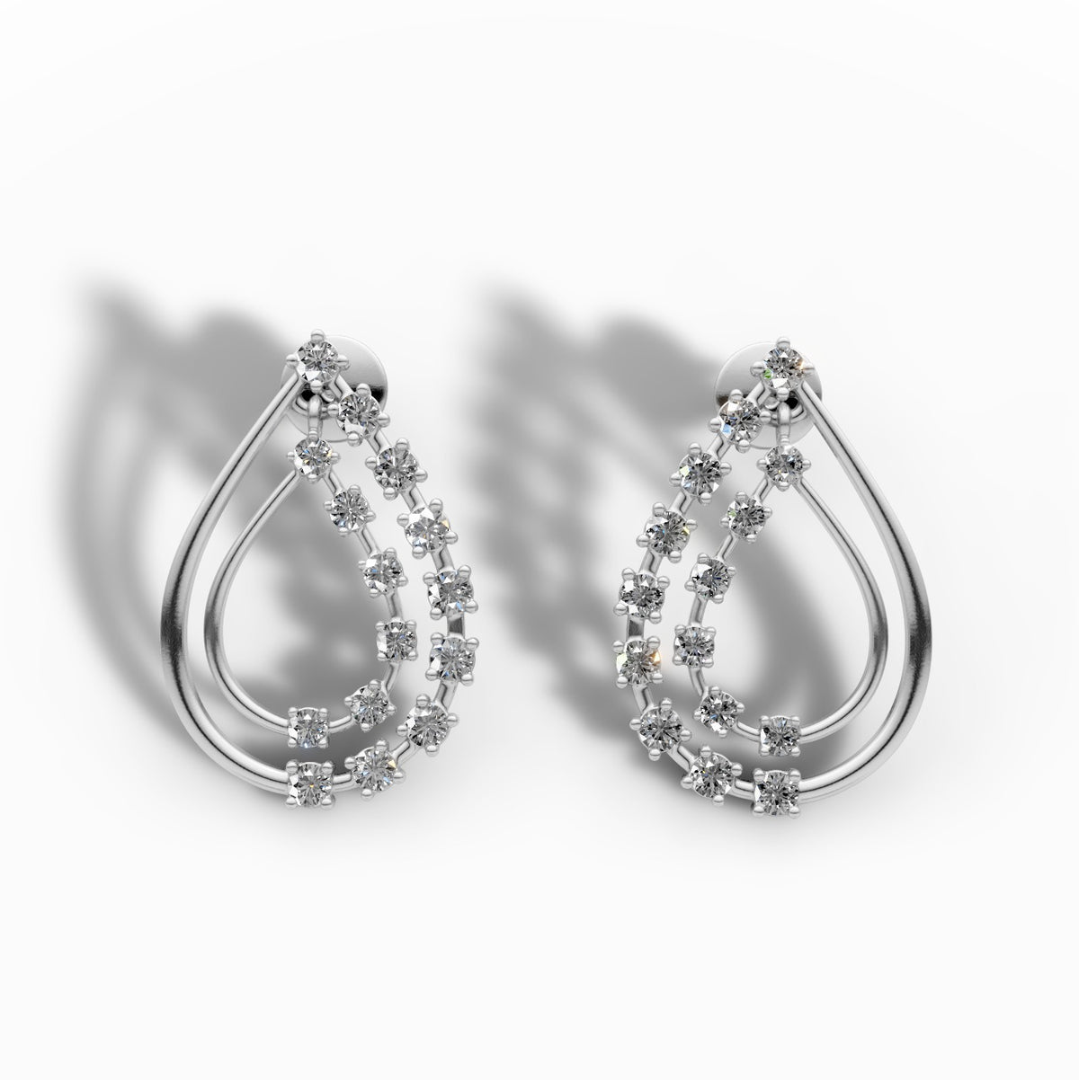 Diamond Pendant & Earrings Set – 18K Gold, 7.50g (Total Diamond Weight: 1.76 ct)