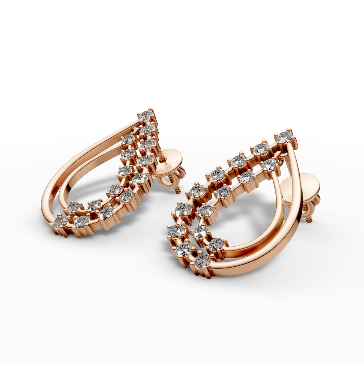 Diamond Pendant & Earrings Set – 18K Gold, 7.50g (Total Diamond Weight: 1.76 ct)