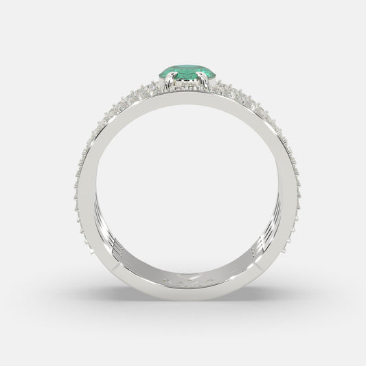 Sabriyya Emerald Ring Silver