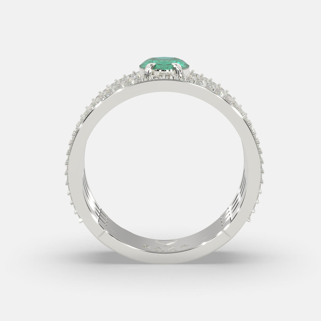 Sabriyya Emerald Ring Silver