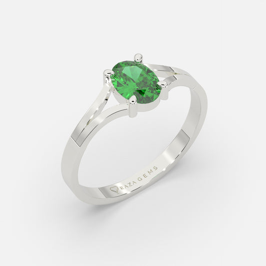 Sadaf Emerald Silver Ring