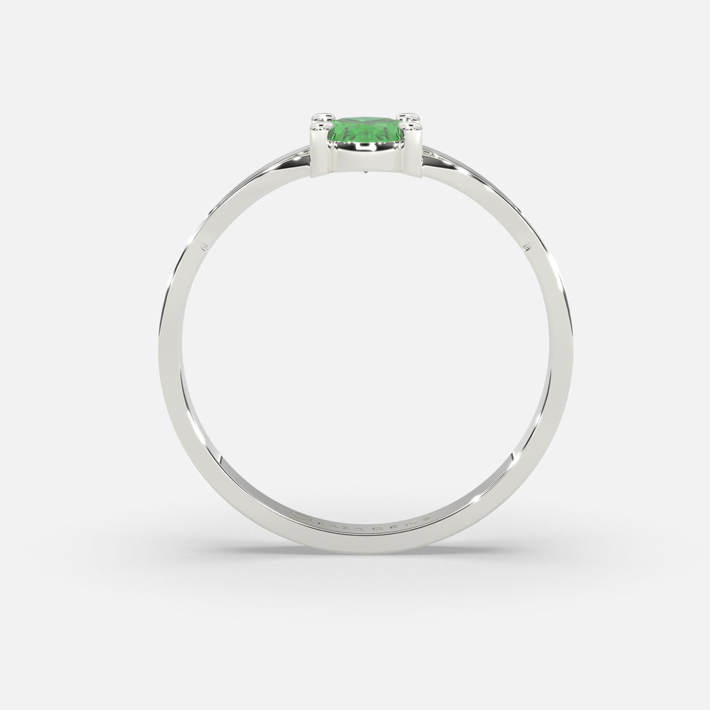 Sadaf Emerald Silver Ring