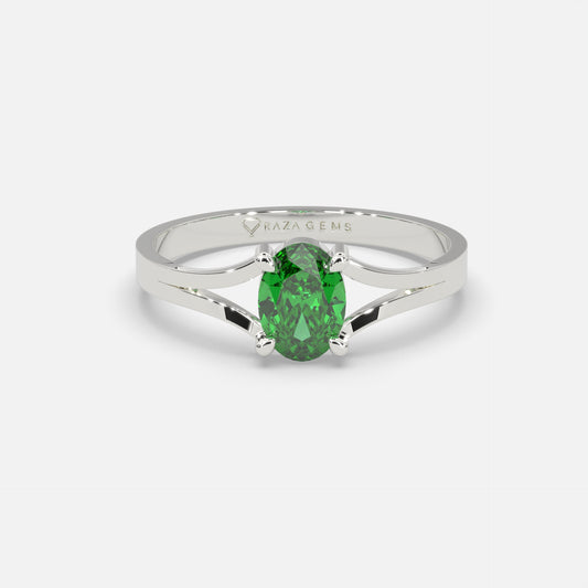 Sadaf Emerald Silver Ring
