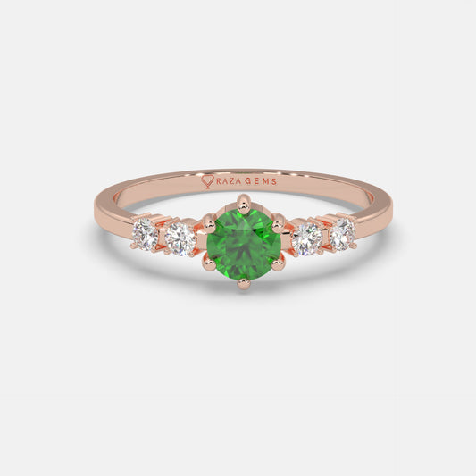 Sana Emerald Ring 18k Rose Gold