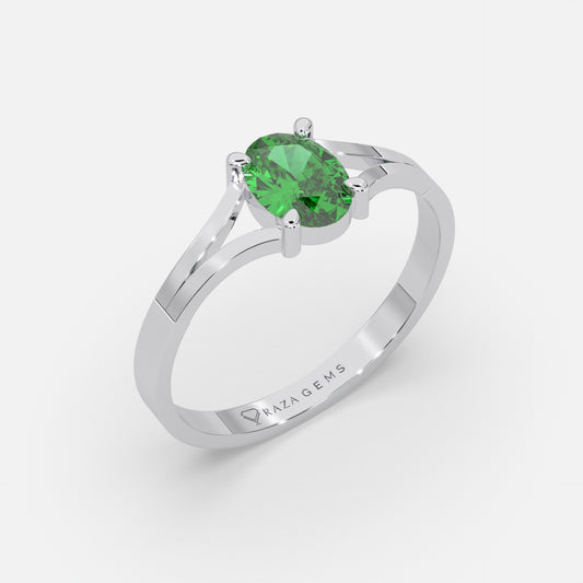 Sawda Emerald Ring 18K White Gold